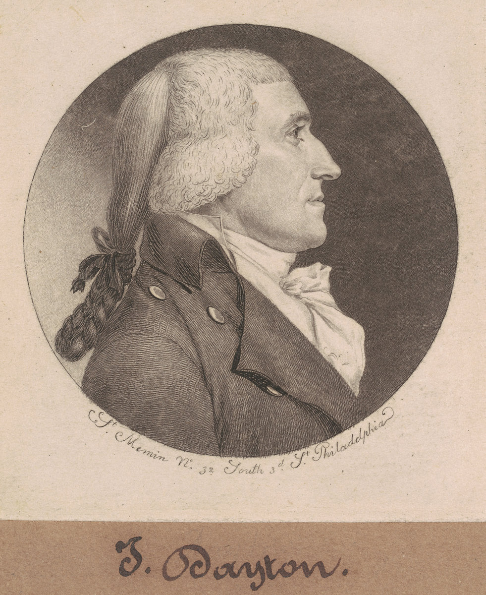 Jonathan Dayton by Charles B. J. Févret de Saint-Mémin (French, 1770 - 1852), 16X12"(A3)Poster Print