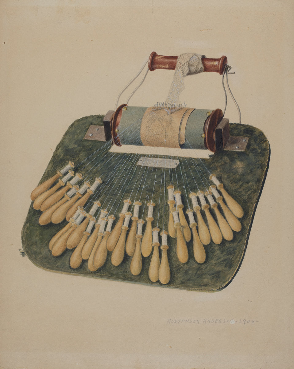 Hand Lace Loom by Alexander Anderson (American, active c. 1935), 16X12"(A3)Poster Print
