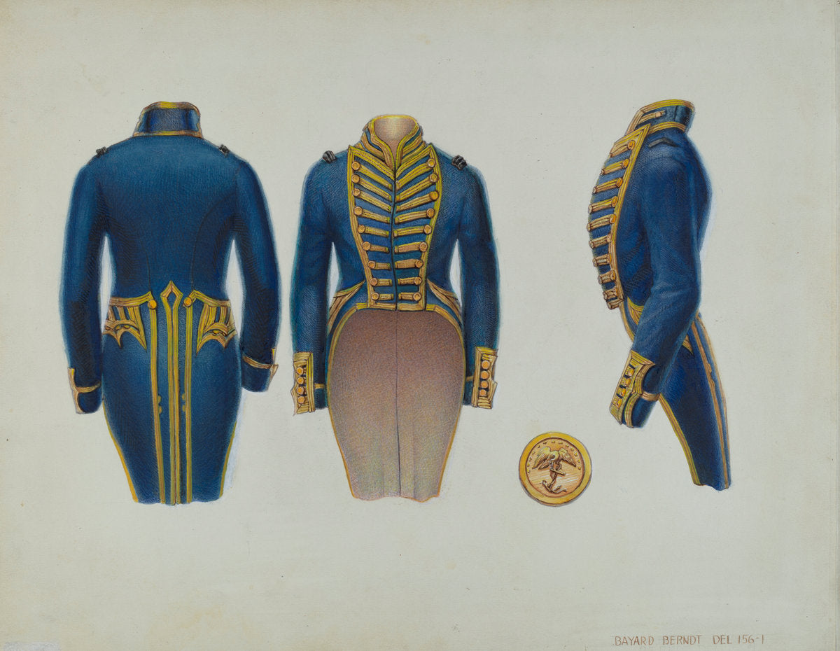 Coat of Naval Lieutenant by B. Berndt and Gordon Saltar (American, active c. 1935), 16X12"(A3)Poster Print