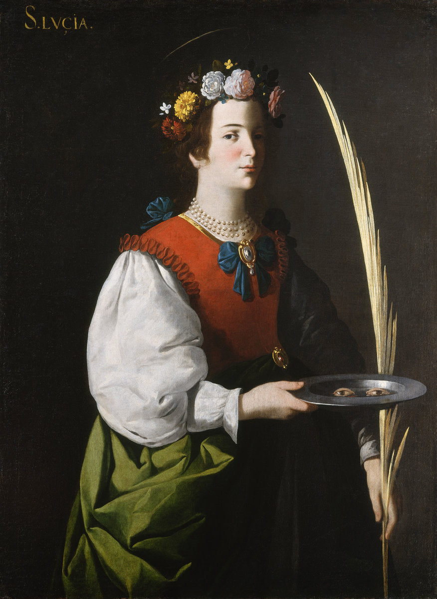 Saint Lucy by Francisco de Zurbarán (Spanish, 1598 - 1664), 16X12"(A3)Poster Print