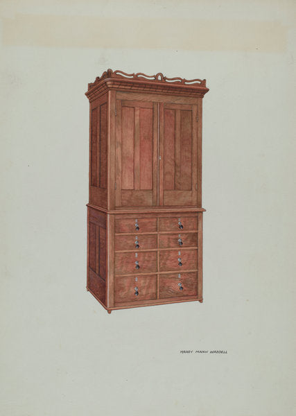 Cabinet by Harry Mann Waddell (American, active c. 1935), 16X12"(A3)Poster Print