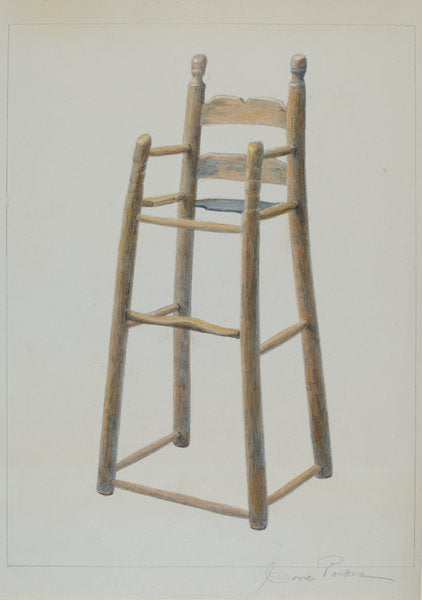 Child's High Chair by Cora Parker (American, active c. 1935), 16X12"(A3)Poster Print