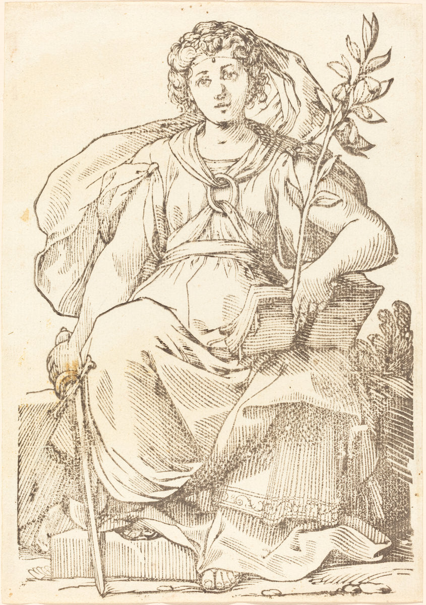 Sibylla Europa by Jacques Stella (French, 1596 - 1657), 16X12"(A3)Poster Print