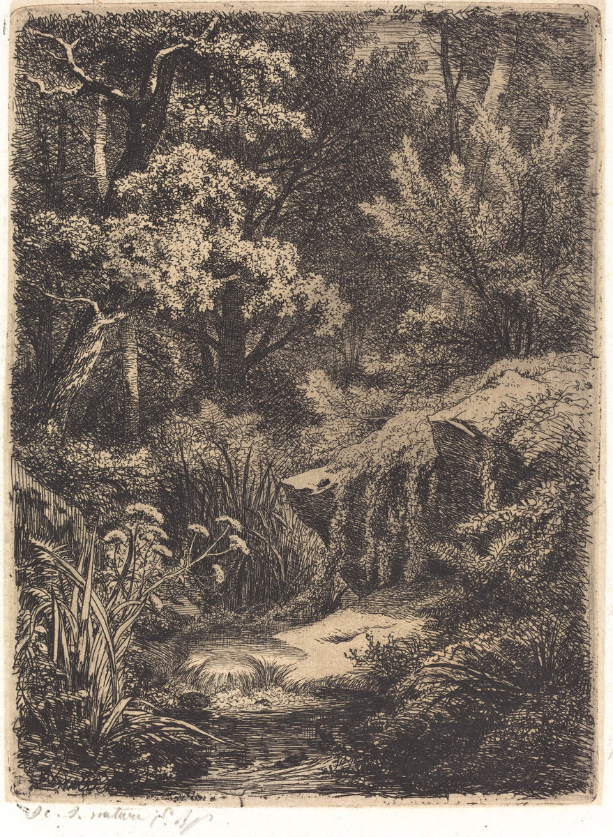 Le petit ruisseau (The Little Brook) by Eugène Bléry (French, 1805 - 1887), 16X12"(A3)Poster Print