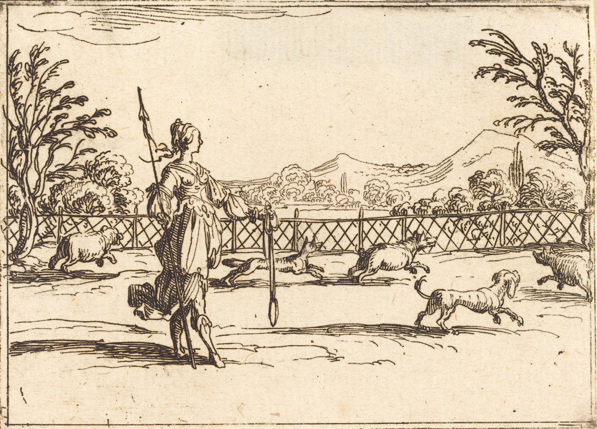 The Huntress by Jacques Callot (French, 1592 - 1635), 16X12"(A3)Poster Print