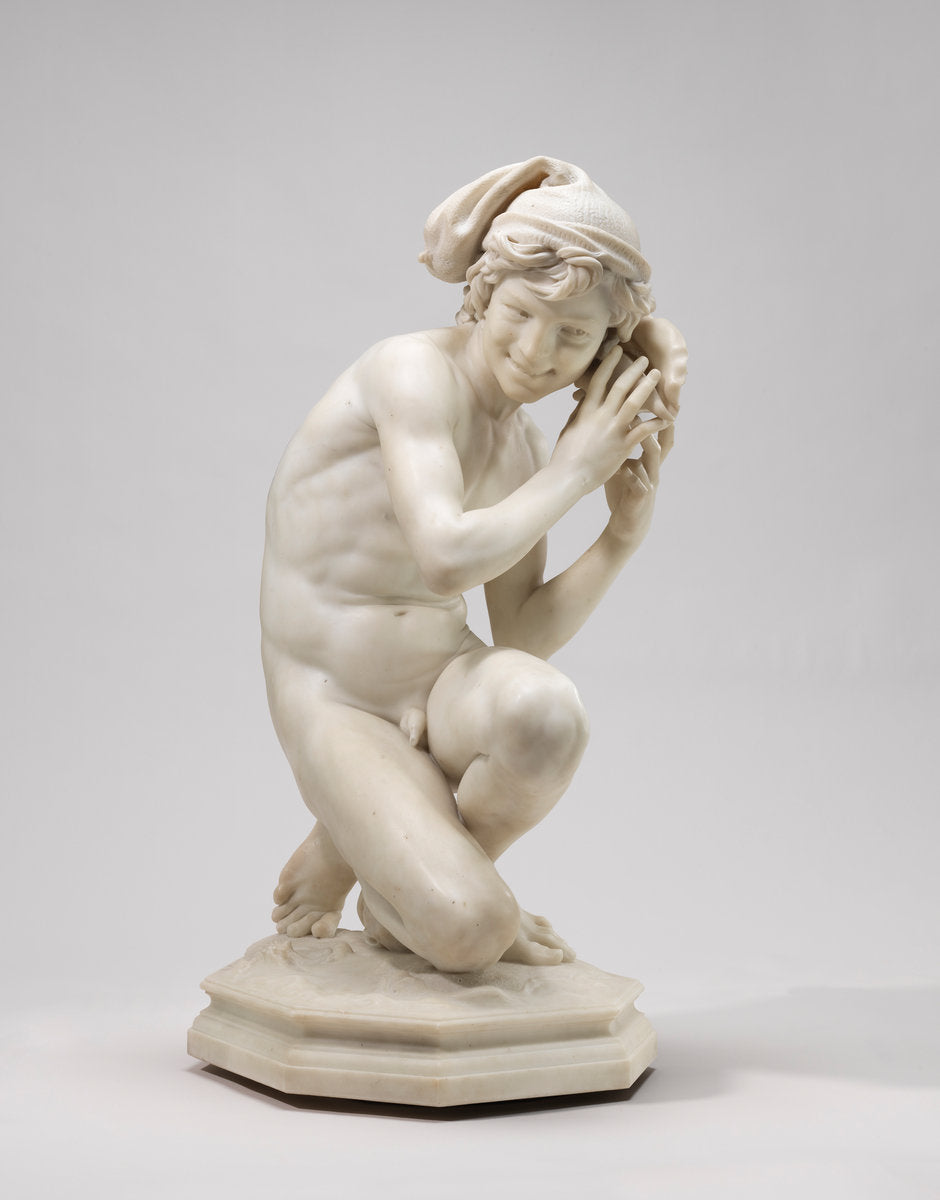 Neapolitan Fisherboy (Pêcheur napolitain à la coquille) by Jean-Baptiste Carpeaux (French, 1827 - 1875), 16X12"(A3)Poster Print