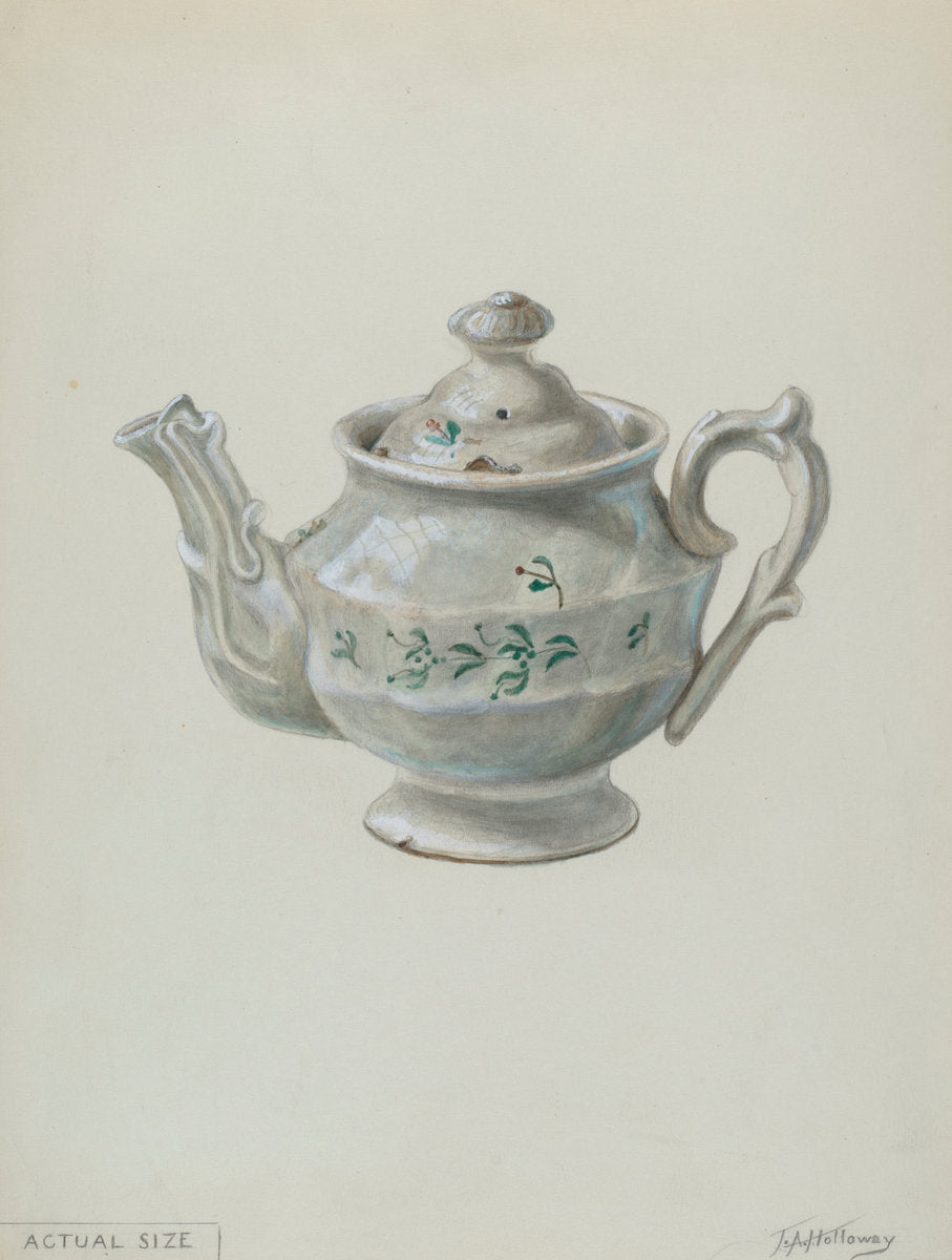 Teapot by Thomas Holloway (American, active c. 1935), 16X12"(A3)Poster Print