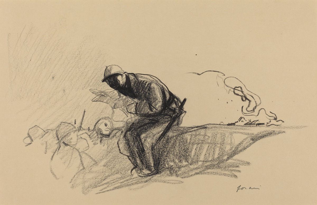 News in the Trenches by Jean-Louis Forain (French, 1852 - 1931), 16X12"(A3)Poster Print