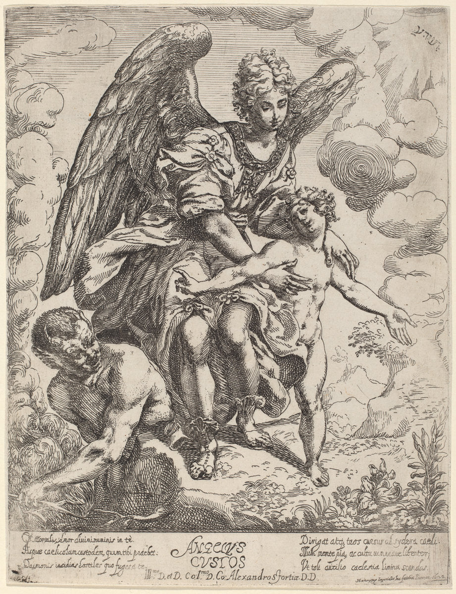 Guardian Angel by Girolamo Imperiale I (Italian, died c. 1639), 16X12"(A3)Poster Print