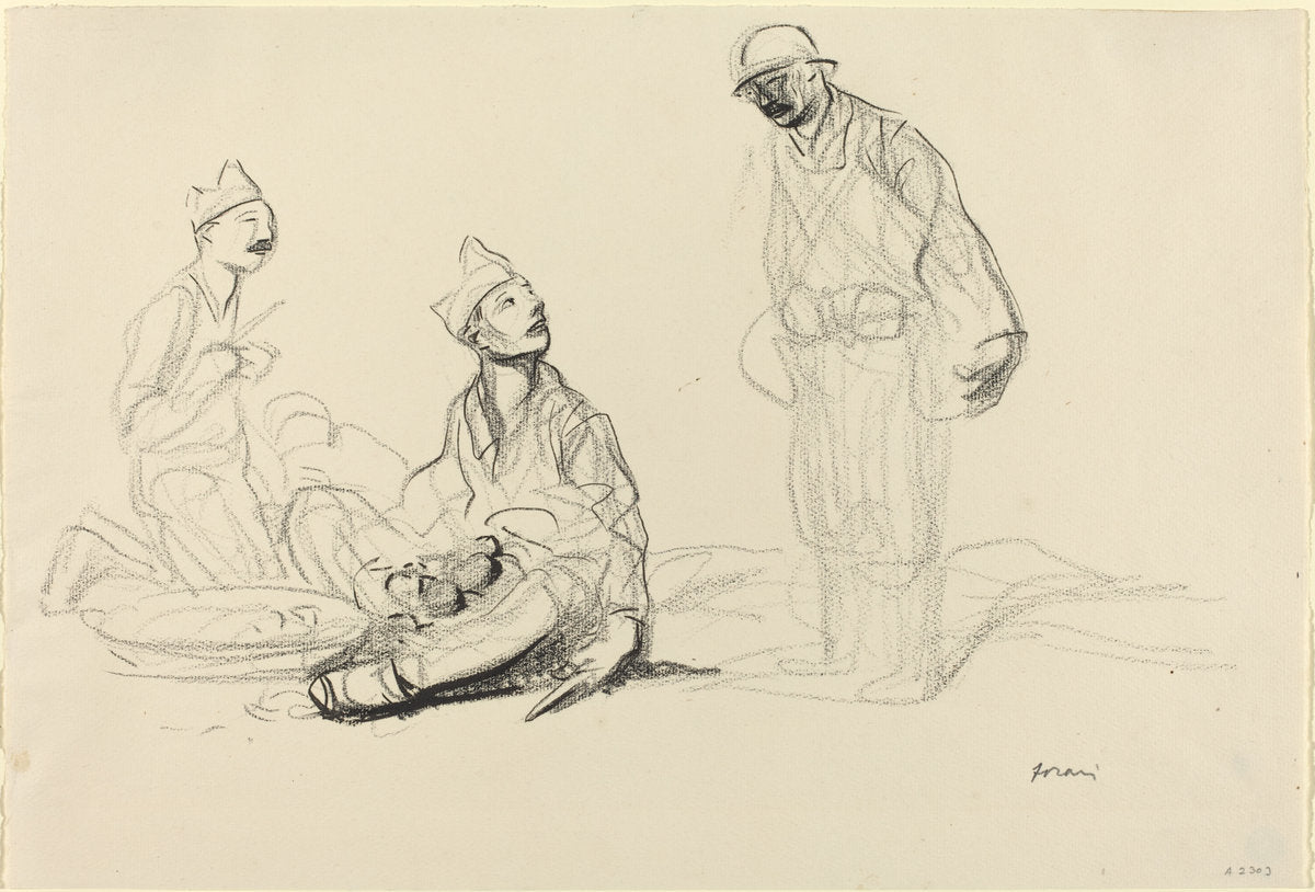 Soldiers Preparing a Meal by Jean-Louis Forain (French, 1852 - 1931), 16X12"(A3)Poster Print