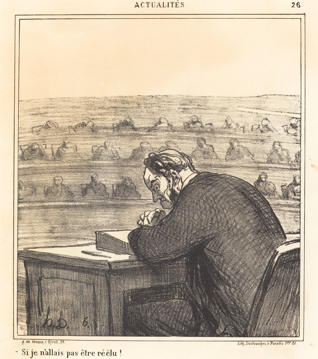 Si je n'allais pas être réélu! by Honoré Daumier (French, 1808 - 1879), 16X12"(A3)Poster Print