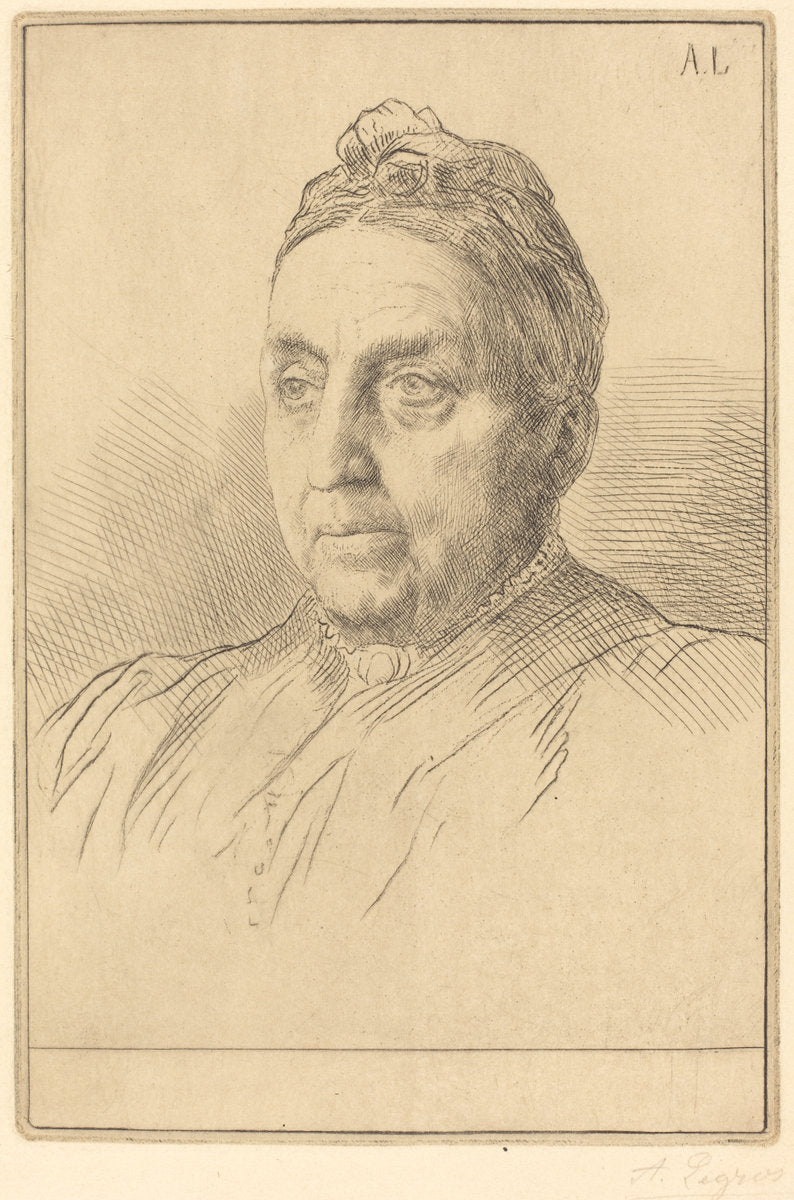 Mme. Kemp, 4th plate by Alphonse Legros (French, 1837 - 1911), 16X12"(A3)Poster Print