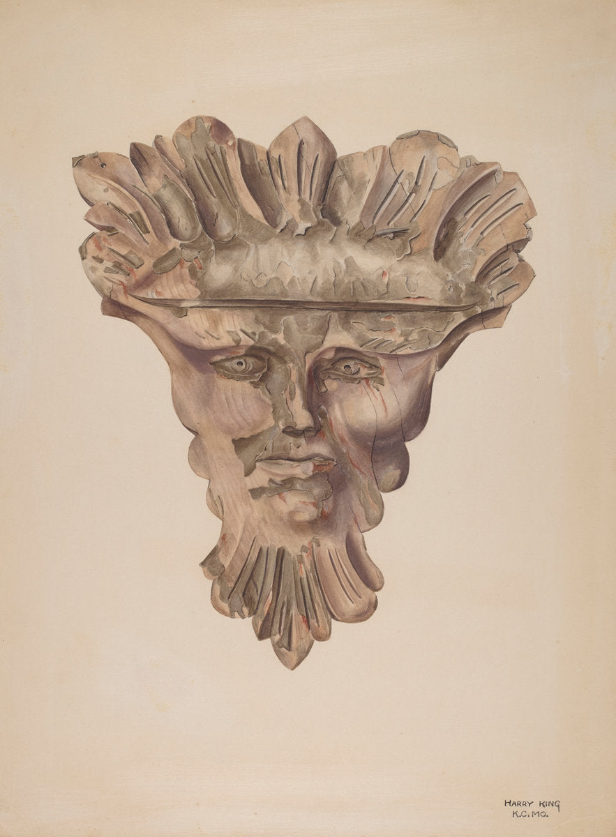 Mask by Harry King (American, 1917 - 2001), 16X12"(A3)Poster Print
