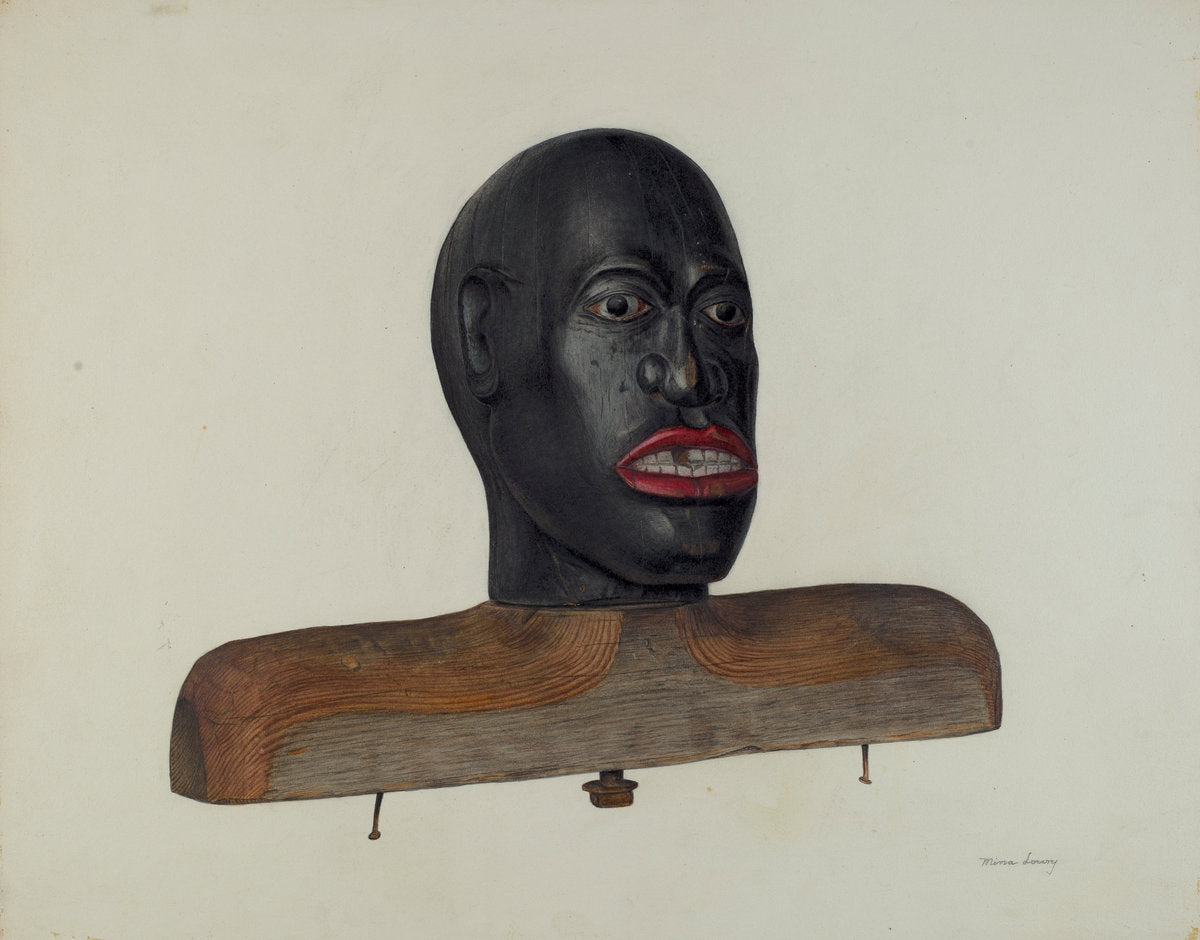 Head of a Negro by Mina Lowry (American, 1894 - 1942), 16X12"(A3)Poster Print