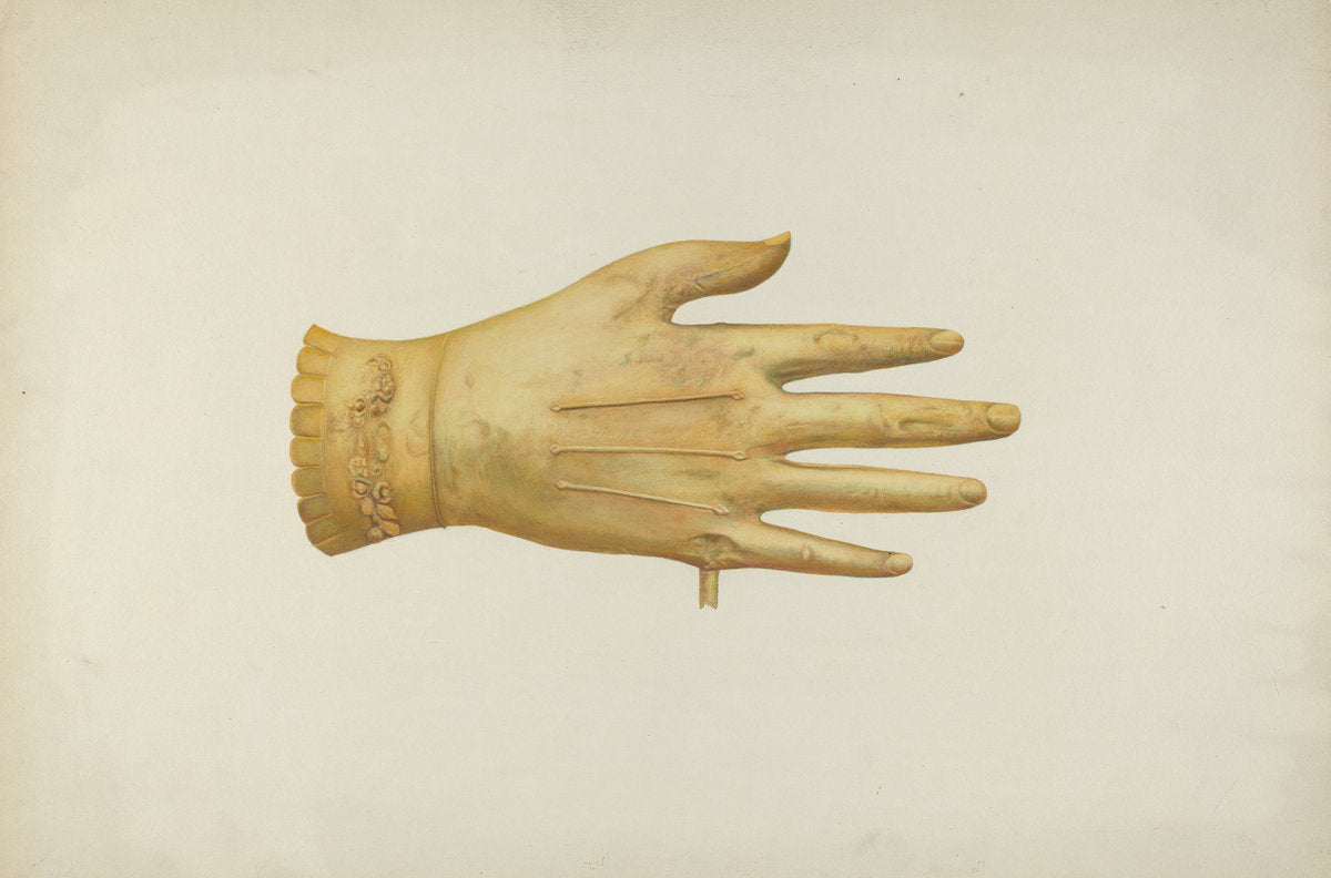 Metal Weather Vane: Glove by Harriette Gale (American, active c. 1935), 16X12"(A3)Poster Print