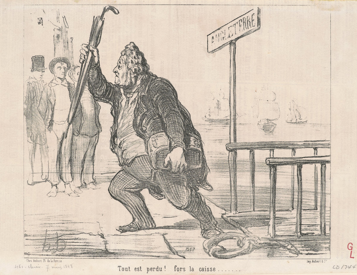 Tout est perdu! Fors la caisse by Honoré Daumier (French, 1808 - 1879), 16X12"(A3)Poster Print