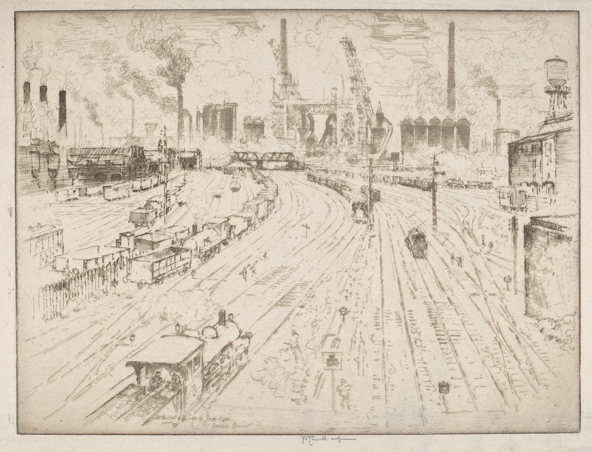 Tracks, Oberhausen by Joseph Pennell (American, 1857 - 1926), 16X12"(A3)Poster Print
