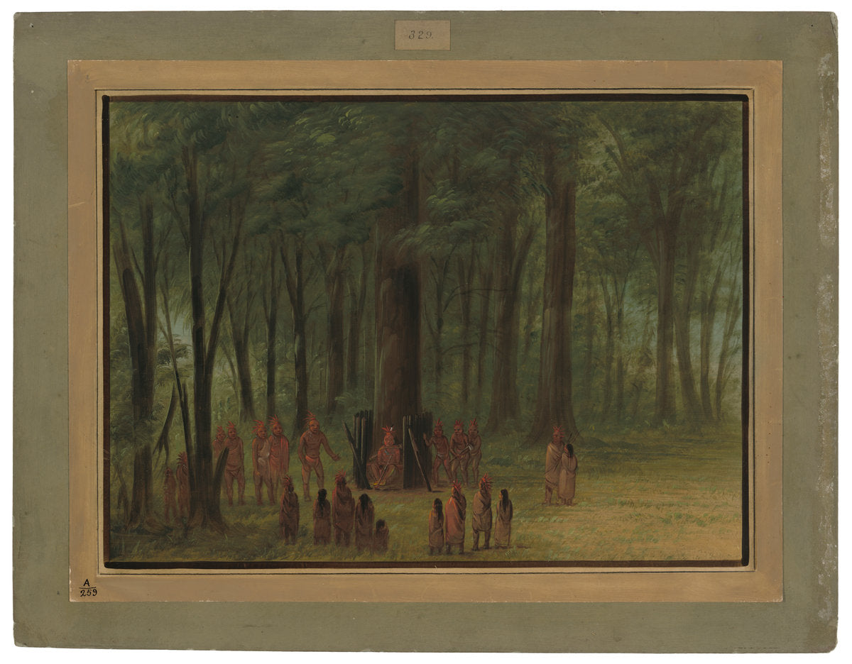 Funeral of Black Hawk - Saukie by George Catlin (American, 1796 - 1872), 16X12"(A3)Poster Print