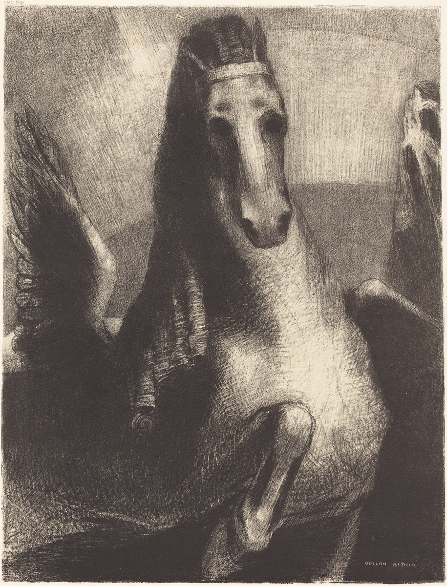 L'Aile (The Wing) by Odilon Redon (French, 1840 - 1916), 16X12"(A3)Poster Print