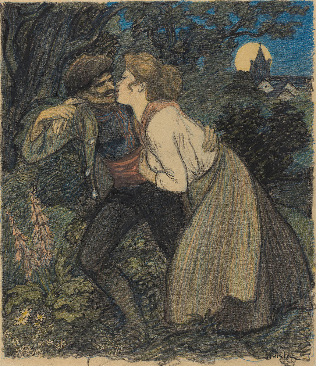 La chienne au loup by Théophile Alexandre Steinlen (Swiss, 1859 - 1923), 16X12"(A3)Poster Print