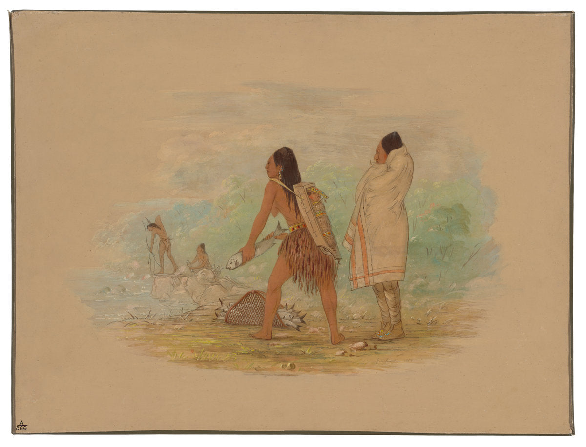 Flathead Indians by George Catlin (American, 1796 - 1872), 16X12"(A3)Poster Print