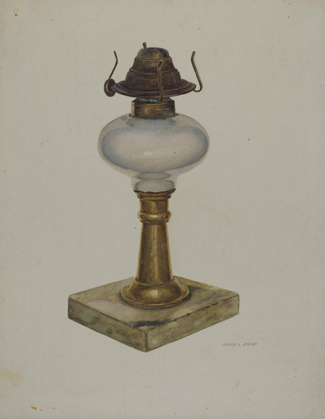 Table Lamp by Irving L. Biehn (American, active c. 1935), 16X12"(A3)Poster Print