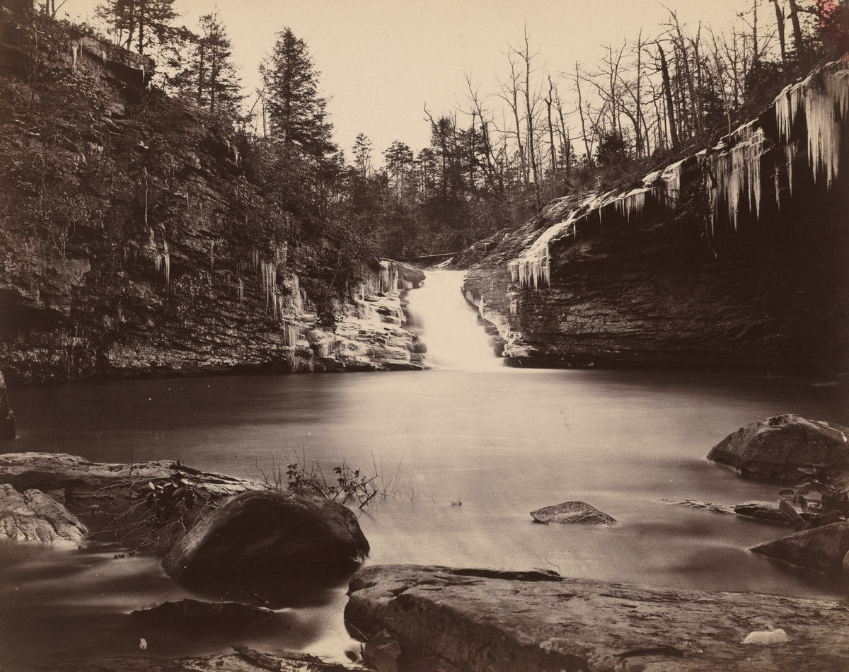 Lula Lake, Upper Falls, Lookout Mountain, Georgia by Isaac H. Bonsall (American, 1833 - 1909), 16X12"(A3)Poster Print