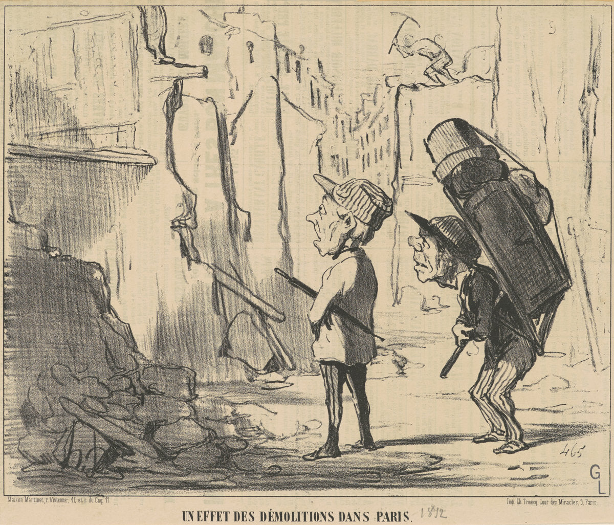 Un effet des démolitions dans Paris by Honoré Daumier (French, 1808 - 1879), 16X12"(A3)Poster Print