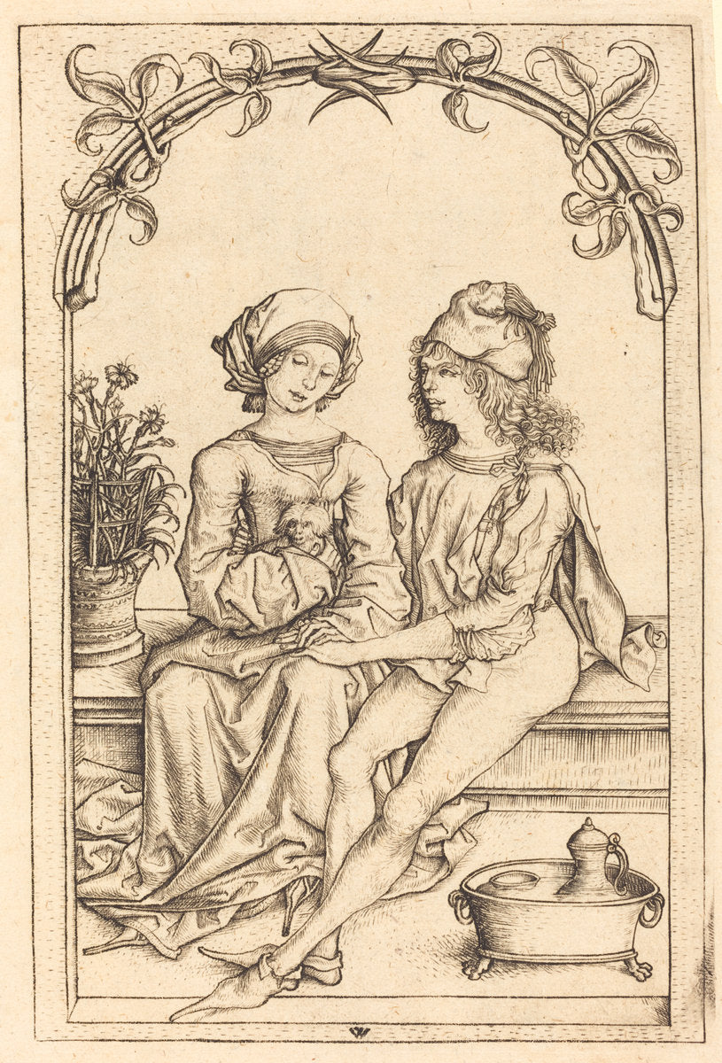 The Lovers by Wenzel von Olmutz after Master of the Housebook (German, active 1481/1497), 16X12"(A3)Poster Print