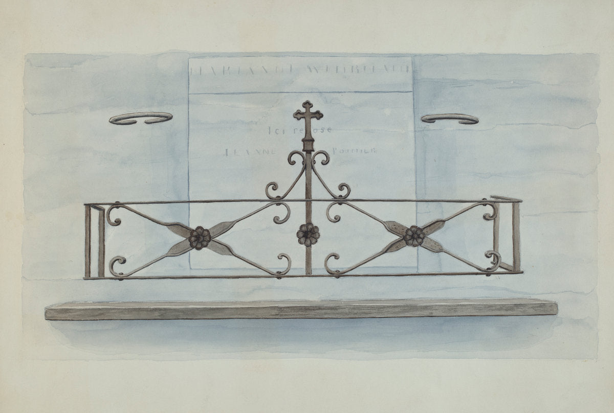 Iron Railing by Lucien Verbeke (American, active c. 1935), 16X12"(A3)Poster Print