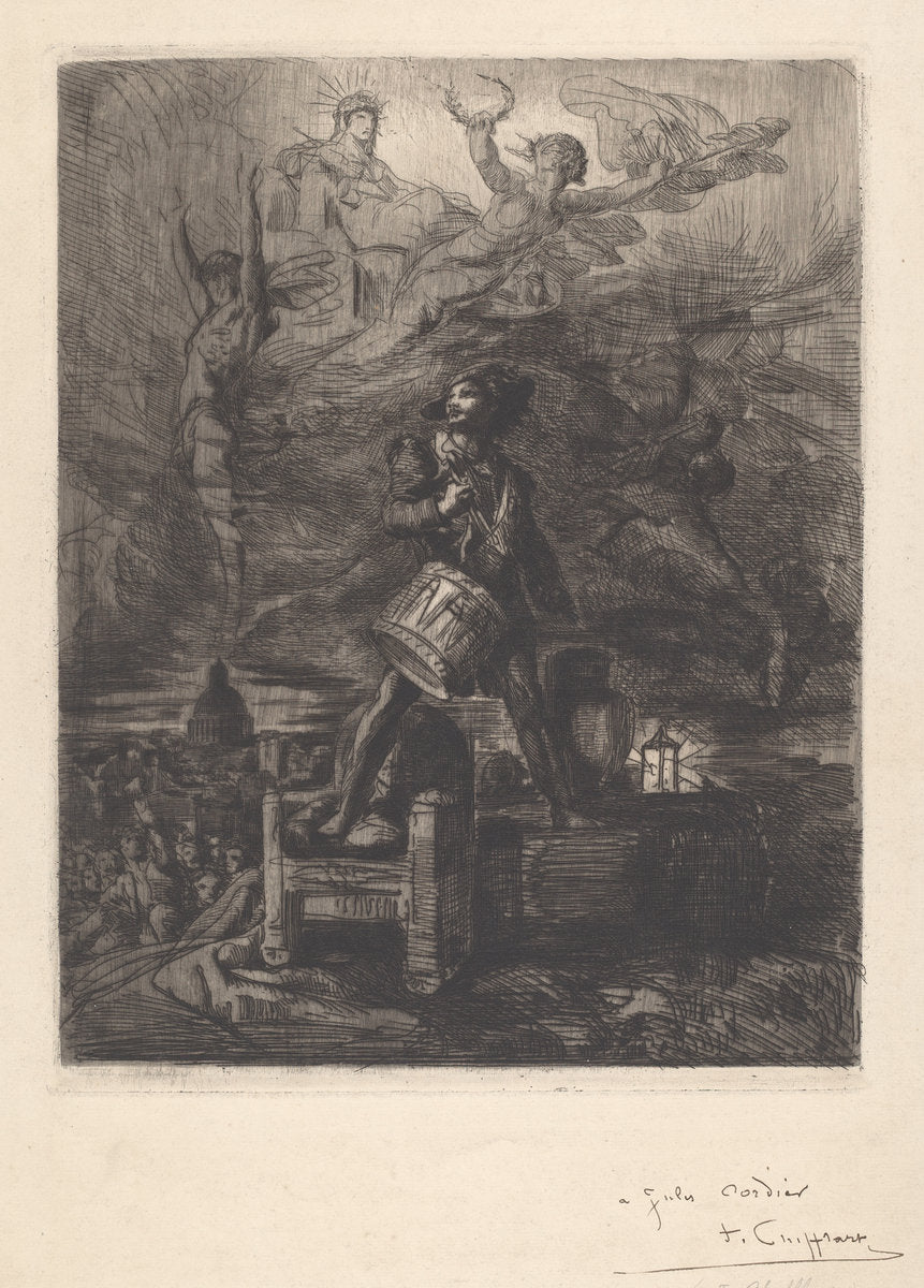 La France Libératrice by François-Nicolas Chifflart (French, 1825 - 1901), 16X12"(A3)Poster Print