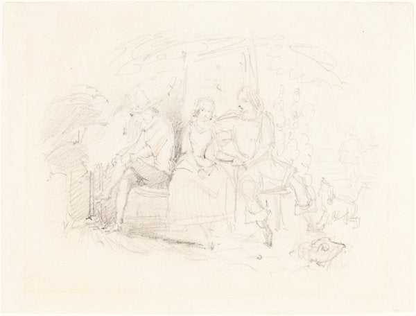 Lovers under a Tree by John Everett Millais (British, 1829 - 1896), 16X12"(A3)Poster Print