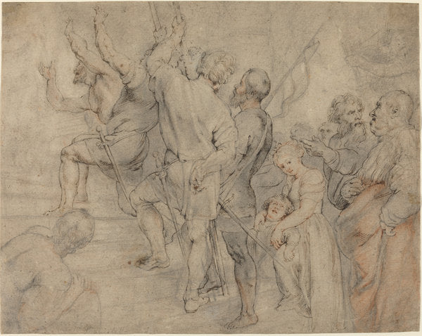 Part of the Crowd at the Ecce Homo by Sir Peter Paul Rubens over Anonymous Italian after Titian (Flemish, 1577 - 1640), 16X12"(A3)Poster Print