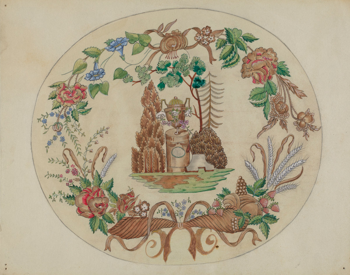 Embroidery by A. Zimet (American, active c. 1935), 16X12"(A3)Poster Print