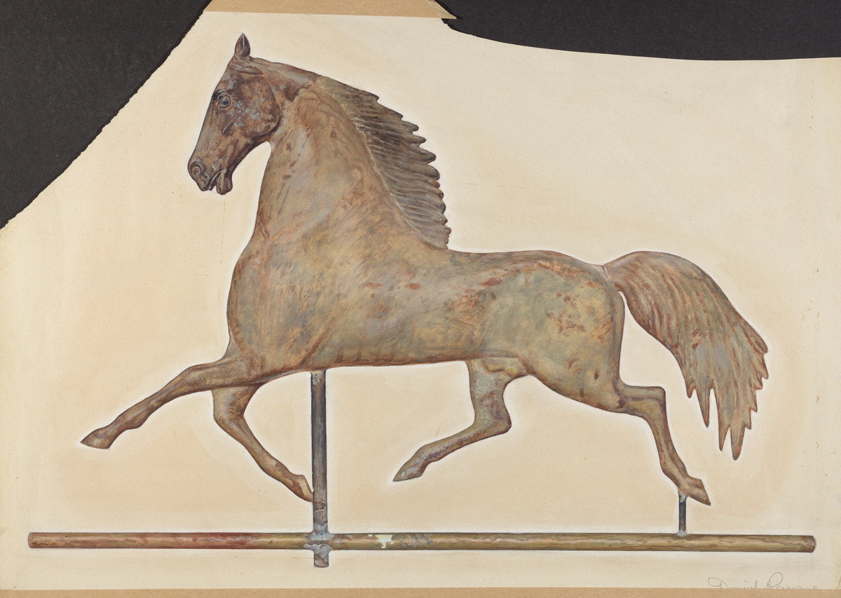 Horse Weather Vane by David Ramage (American, active c. 1935), 16X12"(A3)Poster Print