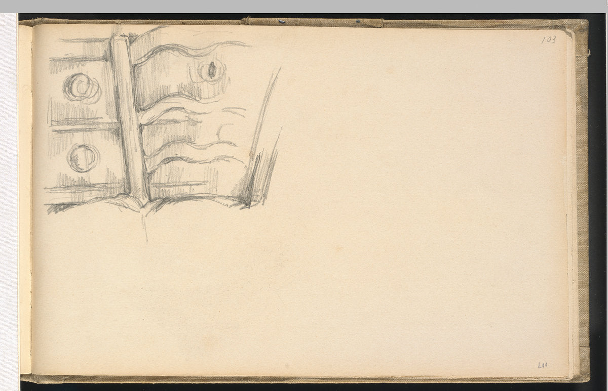 Chair and Dresser by Paul Cézanne (French, 1839 - 1906), 16X12"(A3)Poster Print