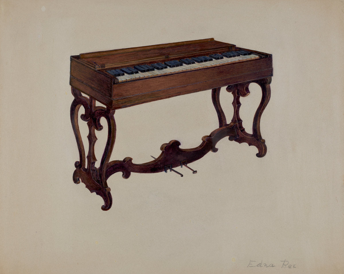 Melodeon by Edna C. Rex (American, active c. 1935), 16X12"(A3)Poster Print