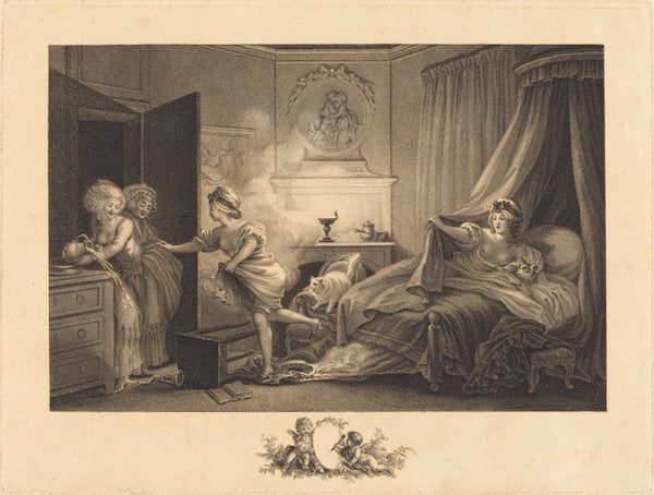 Ma chemise brule by Auguste-Claude-Simon Legrand after Jean-Honoré Fragonard (French, 1765 - 1815 or after), 16X12"(A3)Poster Print