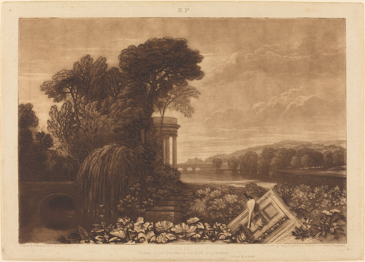 Isis by Joseph Mallord William Turner and William Say (British, 1768 - 1834), 16X12"(A3)Poster Print