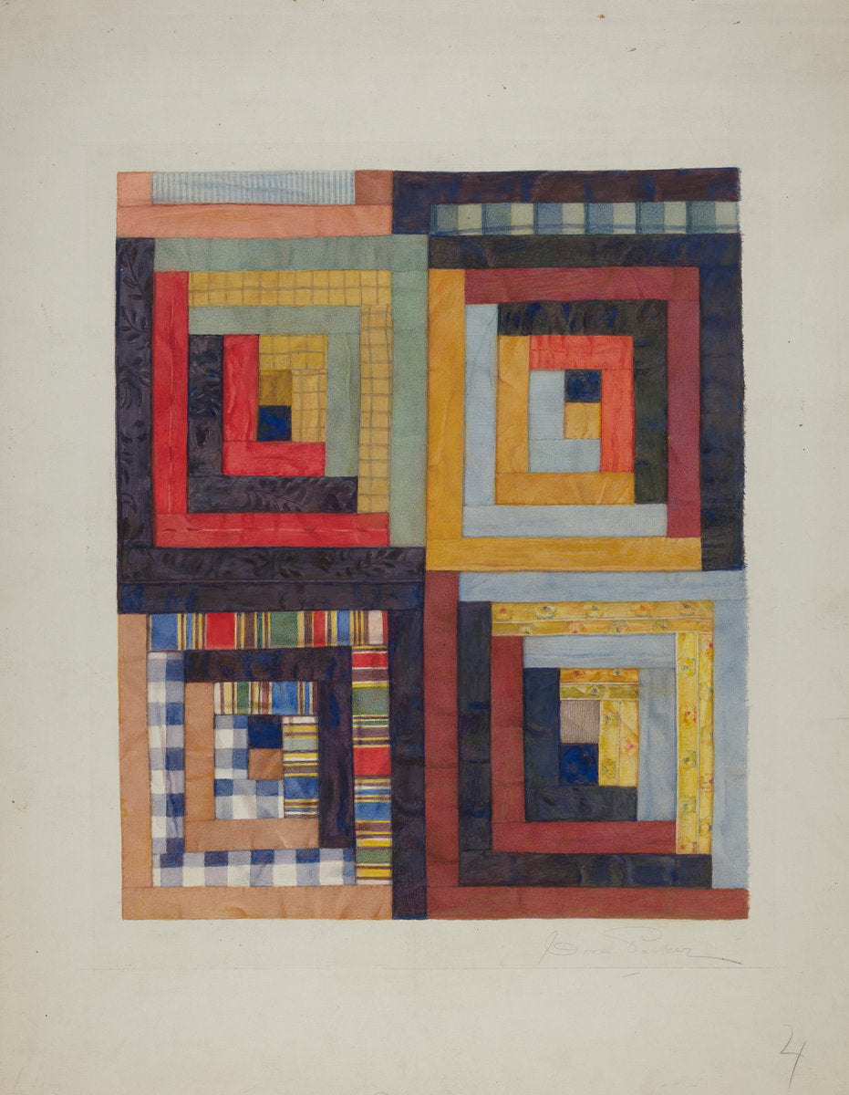 Patchwork Quilt by Cora Parker (American, active c. 1935), 16X12"(A3)Poster Print