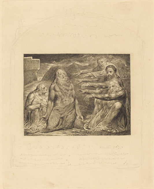 Job Rebuked by His Friends by William Blake (British, 1757 - 1827), 16X12"(A3)Poster Print