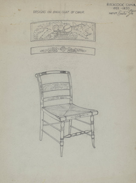 Hitchcock Chair by Emilio Zito (American, active c. 1935), 16X12"(A3)Poster Print