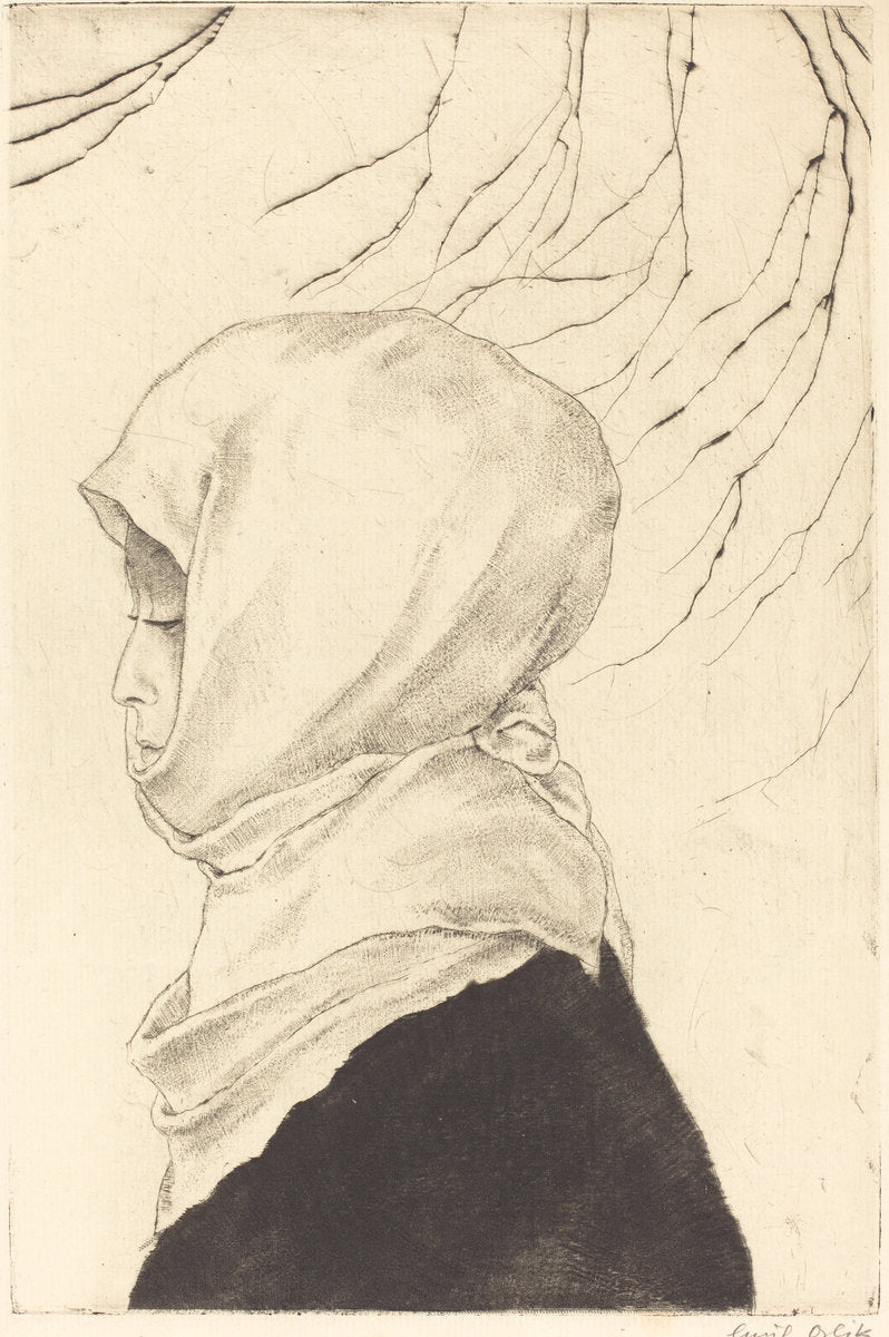 Japanerin im Winterkleid (Japanese Woman in Winter Dress) by Emil Orlik (German, 1870 - 1932), 16X12"(A3)Poster Print