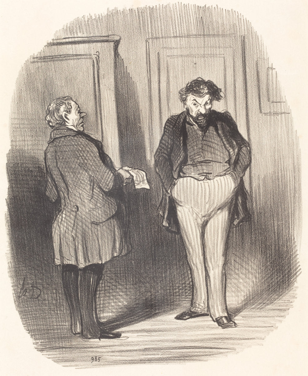 Pourriez-vous me dire...? J'ai la grippe!... by Honoré Daumier (French, 1808 - 1879), 16X12"(A3)Poster Print