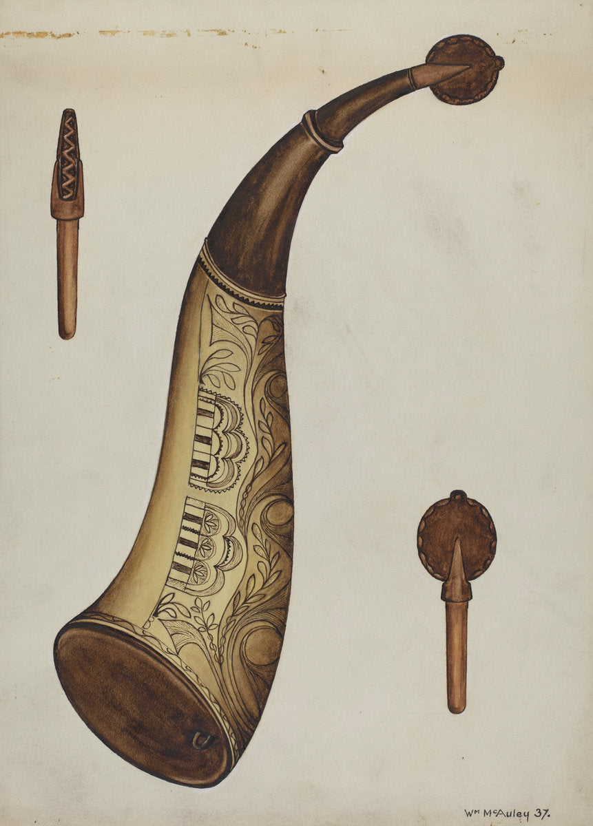 Powder Horn by William McAuley (American, active c. 1935), 16X12"(A3)Poster Print