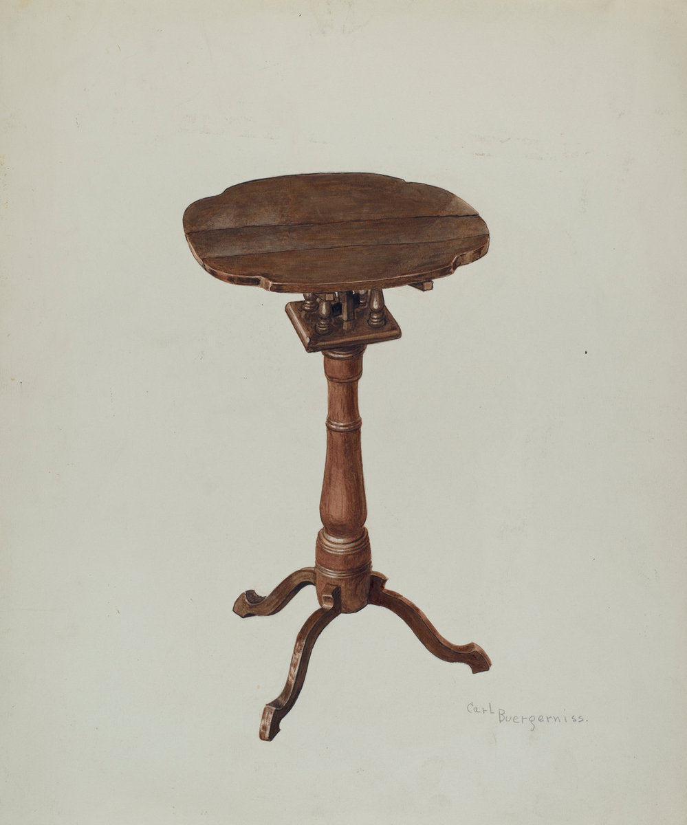 Candle Table by Carl Buergerniss (American, 1877 - 1956), 16X12"(A3)Poster Print