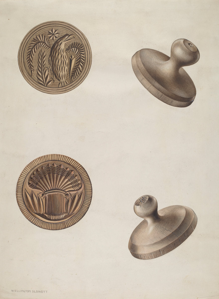 Butter Mold by Wellington Blewett (American, active c. 1935), 16X12"(A3)Poster Print