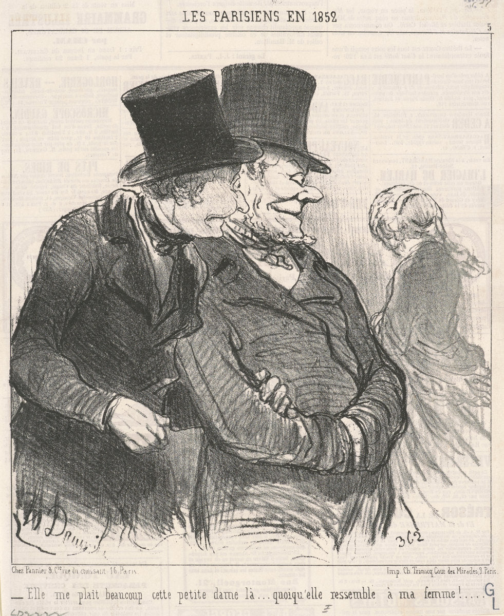 Ell me plait beaucoup ... by Honoré Daumier (French, 1808 - 1879), 16X12"(A3)Poster Print