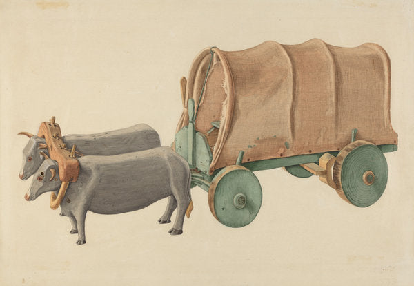 Miniature Oxcart by Eugene Bartz (American, active c. 1935), 16X12"(A3)Poster Print