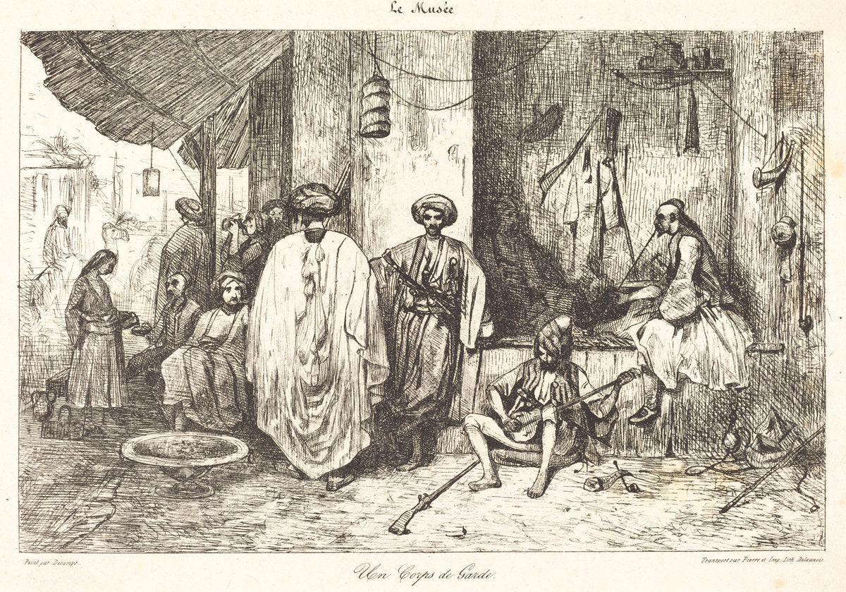 Un Corps de Garde by Alexandre-Gabriel Decamps (French, 1803 - 1860), 16X12"(A3)Poster Print